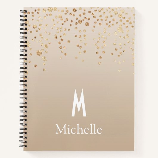 Carnet Confetti Or Personnalisé (Devant)
