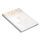 Carnet Confetti rose et or communion (Côté Droit)