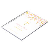 Carnet Confetti rose et or communion (Côté gauche)