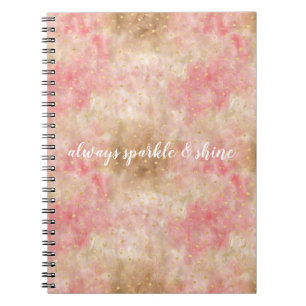 Carnet Confettis Aquarelle Or Rose Bronze