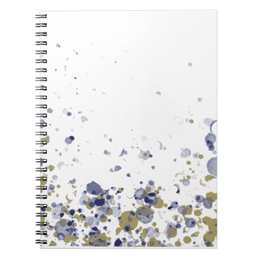 Carnet Confettis Bleu Or (Devant)