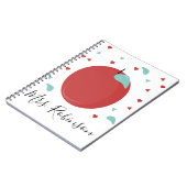Carnet Confettis de pomme mignons nom de l'enseignant (Côté gauche)