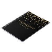 Carnet Confettis d'or de Faux sur le noir | tout sujet (Côté gauche)