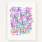 Carnet Confettis en forme de lettre "E" (Devant)