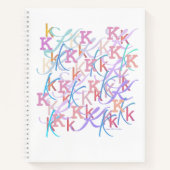 Carnet Confettis en forme de lettre "K" (Devant)