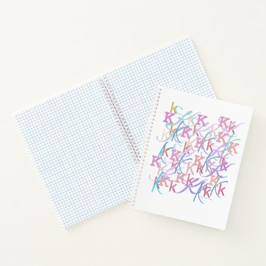 Carnet Confettis en forme de lettre "K" (Intérieur)