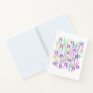 Carnet Confettis en forme de lettre "N"