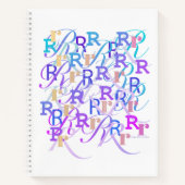 Carnet Confettis en forme de lettre "R" (Devant)
