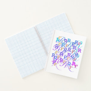 Carnet Confettis en forme de lettre "R"