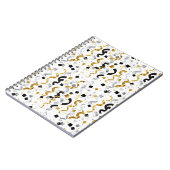 Carnet Confettis noir argent or (Côté gauche)
