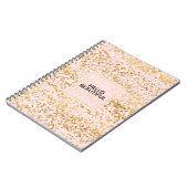 Carnet Confettis Rose Blanc Or Chic (Côté gauche)