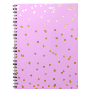 Carnet Confettis roses et or Points de modernité Glamour