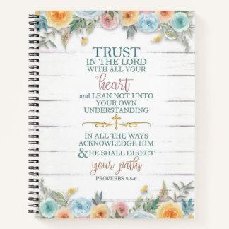 Carnet Confiance dans le Seigneur avec des fleurs sur le