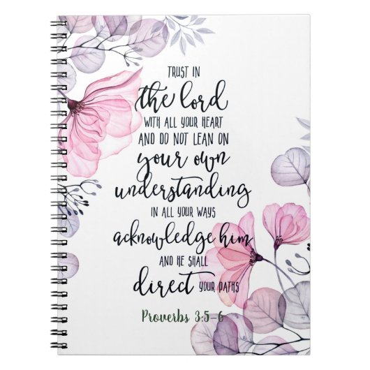 Carnet Confiance dans le Seigneur floral (Devant)