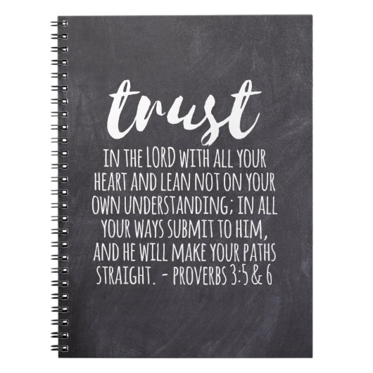 Carnet Confiance dans les proverbes du Seigneur 3:5-6 (Devant)