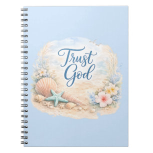 Carnet "Confiez-vous en Dieu" Aquarelle de plage côtière