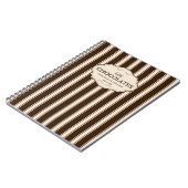 Carnet Confiserie & Salon de Café | Logo Rayures Marrons (Côté gauche)