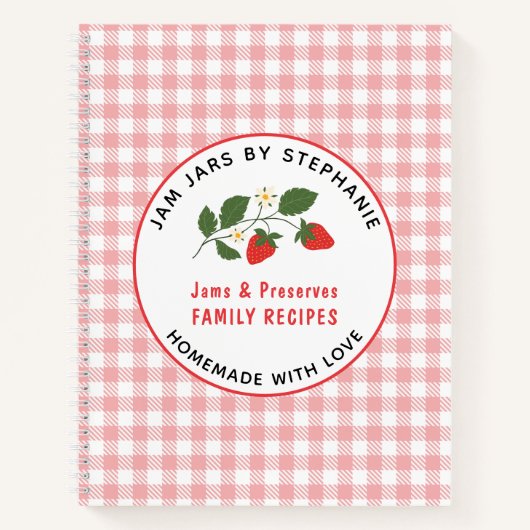 Carnet Confiture maison conserve la recette rouge plaid (Devant)
