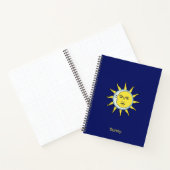 Carnet Conjonction Lune & Soleil sur fond bleu marine (Intérieur)