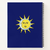 Carnet Conjonction Lune & Soleil sur fond bleu marine (Dos)