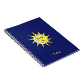 Carnet Conjonction Lune & Soleil sur fond bleu marine (Côté Droit)