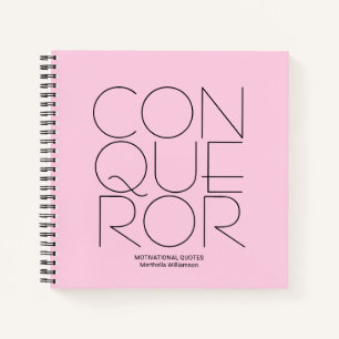 Carnet CONQUÉRANT rose Personnalisé Motivationnel