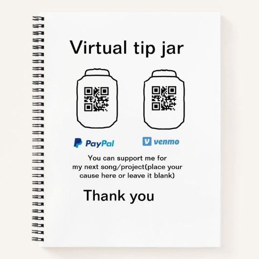 Carnet Conseil virtuel jar q r code argent don PayPal ven (Devant)