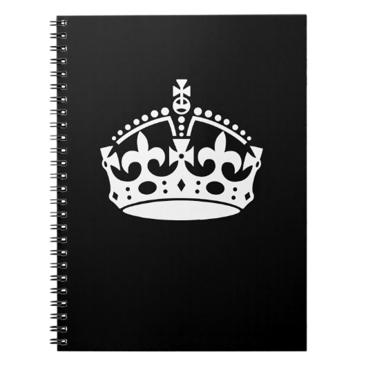 Carnet CONSERVER CALME COURONNE sur la décoration noire (Devant)