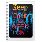 Carnet Conserver le calme et le Geek sur le code binaire (Devant)