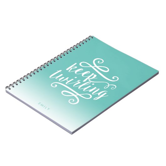 Carnet Conserver le devis Ombre Aqua & White Gradient (Côté gauche)