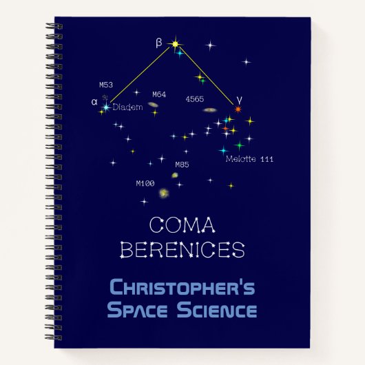 Carnet Constellation Coma Berenices de l'hémisphère Nord (Devant)
