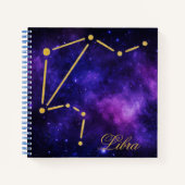 Carnet Constellation Gold Libra sur Galaxie noire | CARNE (Devant)