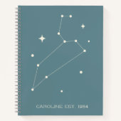 Carnet Constellation moderne Zodiac Leo Nom Année Vert (Devant)