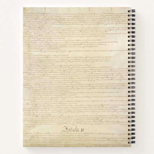 Carnet Constitution américaine (Dos)