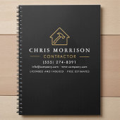 Carnet Construction de bâtiment Noir Or