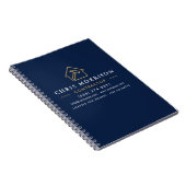 Carnet Construction de bâtiments Bleu marine Or (Côté Droit)