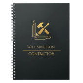 Carnet Construction de bâtiments modernes Or & Noir (Devant)
