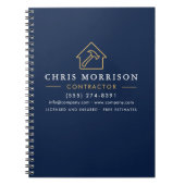 Carnet Construction de bâtiments Navy Blue Or (Devant)