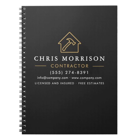 Carnet Construction de bâtiments Or noir (Devant)