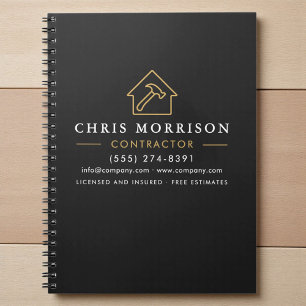 Carnet Construction de bâtiments Or noir