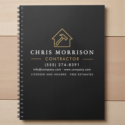 Carnet Construction de bâtiments Or noir