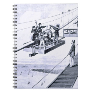 Carnet Construction de pont de Brooklyn, New York (litho)