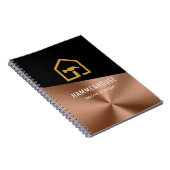 Carnet Construction Moderne Bâtiment Noir & Bronze (Côté Droit)