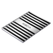 Carnet Contemporain Faux Argent Ombre Rayures & Noir (Côté gauche)