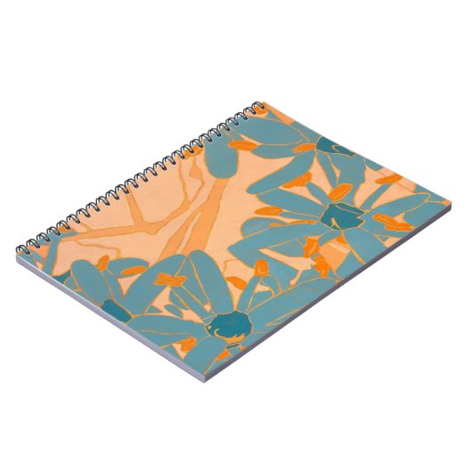 Carnet Contemporary Leaf Design in Peach (Côté gauche)