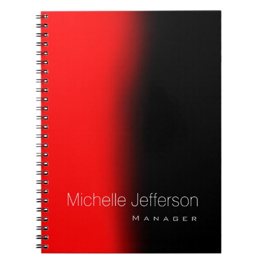 Carnet Contemporary Trendy Style Red Black Business (Devant)