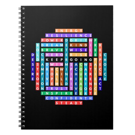 Carnet Continuez à faire Motivational Word Recherche Cerc (Devant)