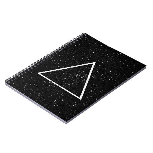 Carnet Contour blanc de triangle sur l'arrière - plan (Côté gauche)