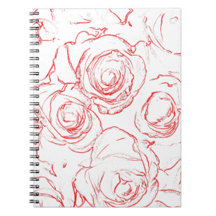 Carnet Contours de roses rouges