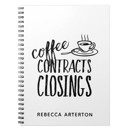 Carnet Contrats de café Fermeture Agent immobilier (Devant)